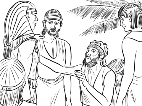 Joseph And Benjamin Coloring Page